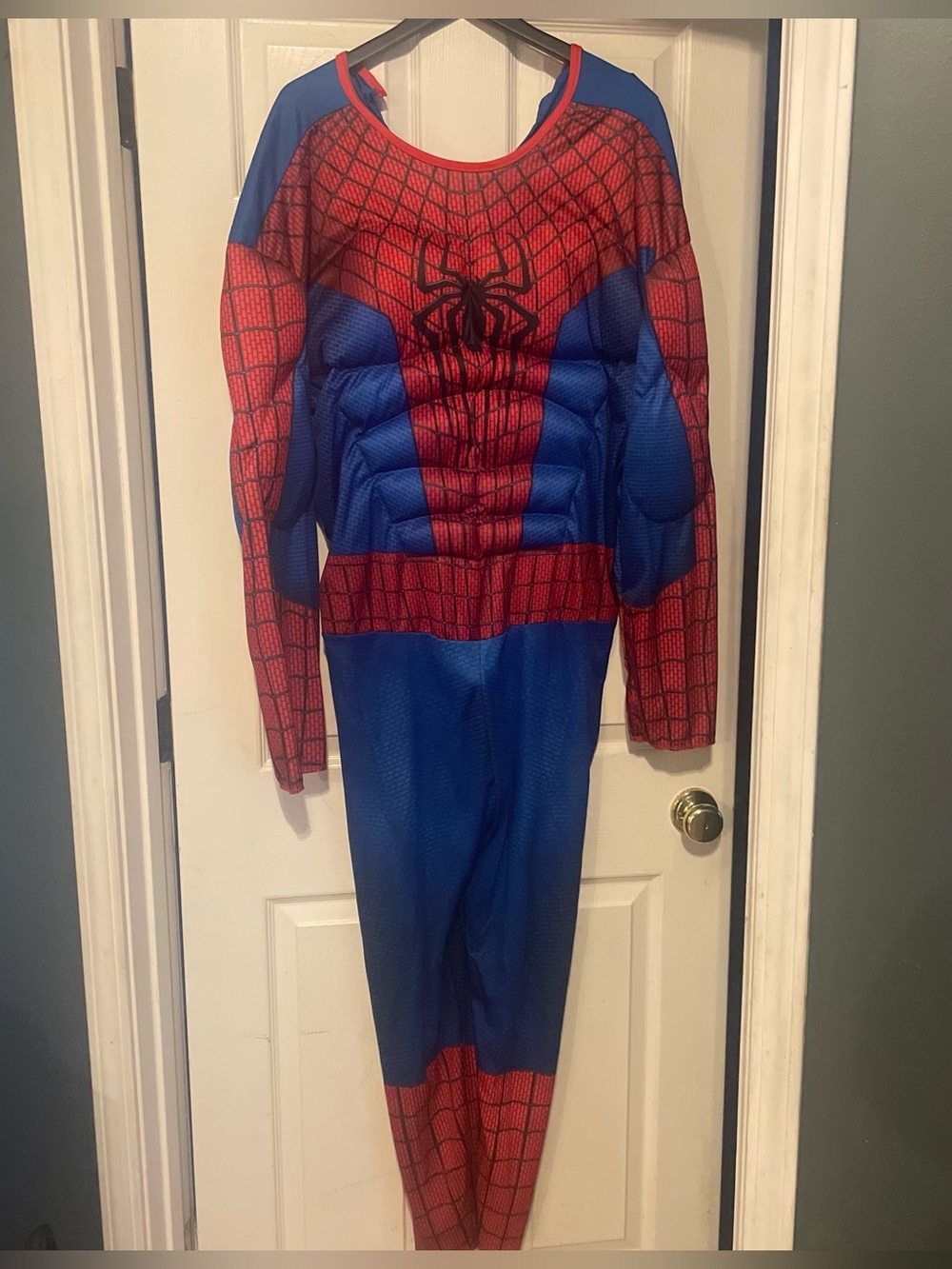 Marvel Red and Blue Spider-Man Muscle Costume Mens xl with mask cosplay hero